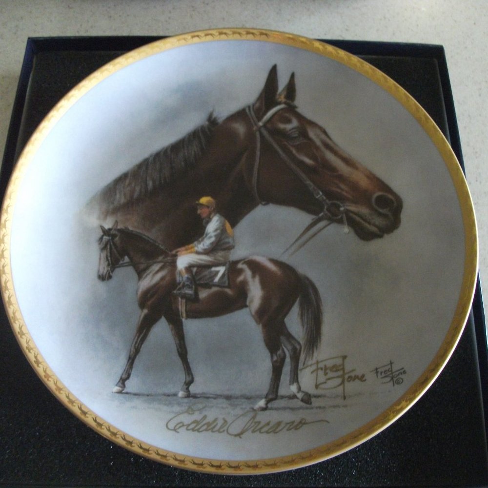 Fred Stone Gold Signature Edition Kelso Eddie Arcaro Up Collectors Plate